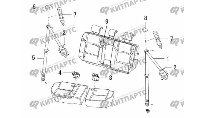 Ремень безопасности задний Great Wall DW Hower H5