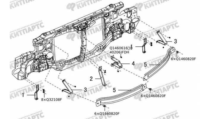 Усилитель переднего бампера Great Wall Hover H5