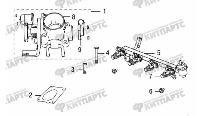 Дроссельная заслонка и топливная рампа Great Wall Hover