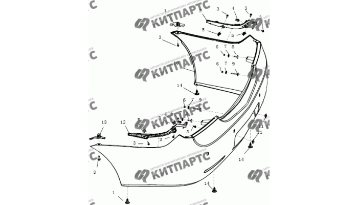 Бампер задний Geely MK